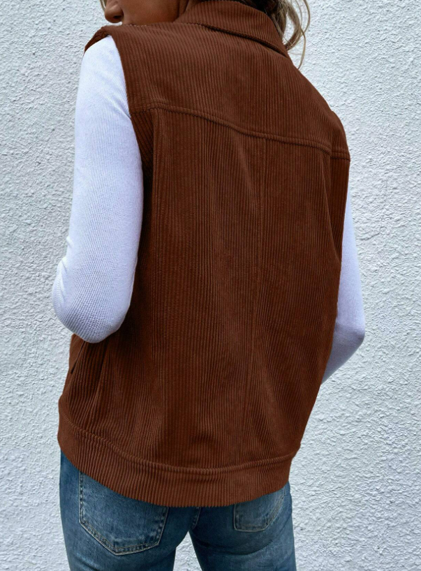 Vest-Flap Pocket Corduroy Vest